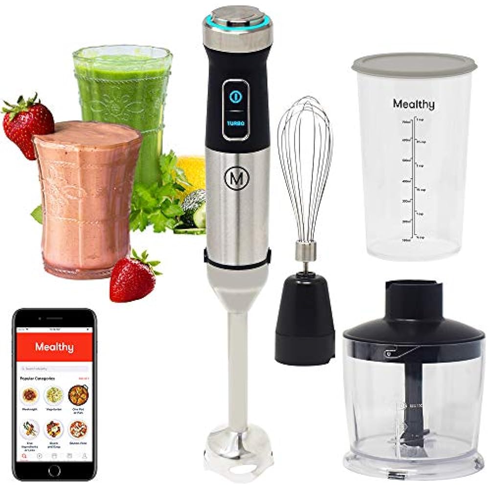 Immersion Hand Blenders 500 Watt, 10 Speed Controls Plus Turbo