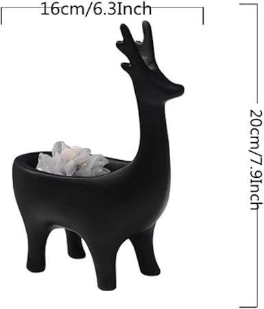 Yueyue947 20 Cm Harz Schwarz Weiss Hirsch Schmuck Aufbewahrungsbox Figuren Nordic Tier Ornament Kreative Madchen Zimmer Dressing Dekoration Schwarz Hirsch Amazon De Kuche Haushalt