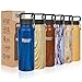 Healthy Human Stainless Steel Water Bottle | Double Walled Vacuum Insulated Water Thermos for Adults | Eco-Friendly Travel Bottles with Leak Proof Lid (Midnight Oak, 32 oz/ 946 ML)