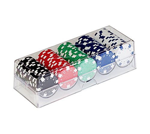 100PC Clear Acrylic Poker Chip Rack with Cover/Casino Chip Tray with Lid by GSE