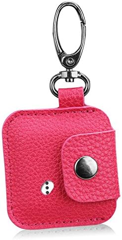 WkHocYHm Case For Tile Mate / Tile Sport / Tile Style Case with Carabiner Keychain PU Leather Protection (Hot Pink)