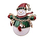 Cyber Monday GreatFun Christmas Brooches Xmas Pin Snowman Brooch Gold Crystal Brooch Christmas Gift