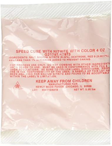 Newly Weds Foods Speed Cure Also Known As Pink Salt / InstaCure / Prague Powder / DC Curing Salt / Sodium Nitrite, 4 oz