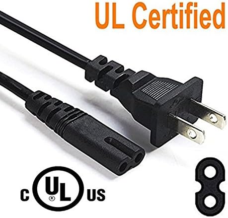 [UL LISTED] 6 Foot Extra Long 2 Prong 18 AWG AC Wall Cable Power Cord for HP OfficeJet Pro Printer, Respironics REMstar Plus, Pro, and Auto Machines