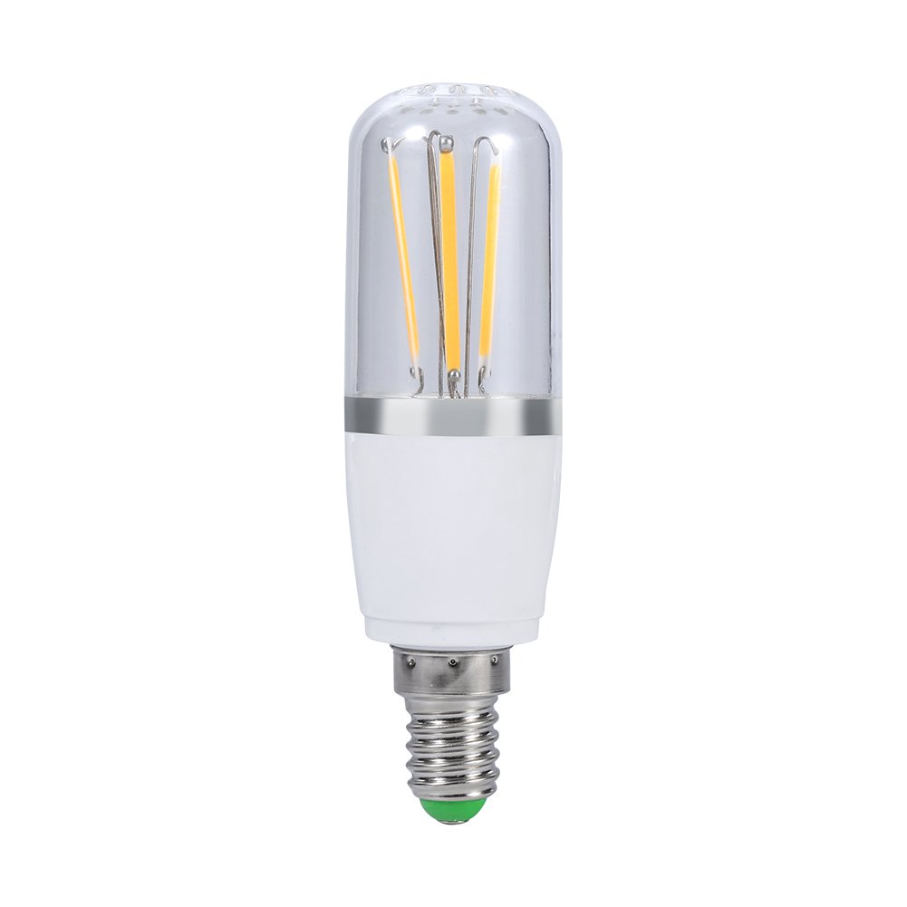Led Filament Bulb, 12V Screw Socket E14 Energy Saving Bright Vintage Style Warm White 3W Bulb, with Fast Cooling, No Glare, No Flicker, Easy Install for Vintage Chandelier Lamps