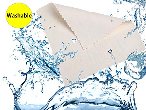 BloomSesame Natural Chamois Cleaning Cloth(3 Pack, 6x6 Inch) Lint Free Cleaner Cloths for Camera Lenses, Eyeglasses, Glasses, Screen, iPad, iPhone, Tablet, Cell Phone and More