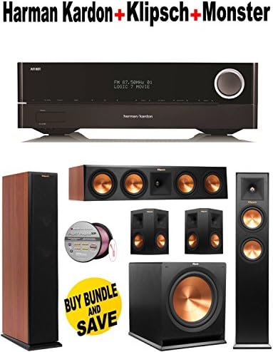 Harman Kardon-AVR1710 + 2 Klipsch-RP250FCH + Klipsch-RP440CCH + 2 Klipsch-RP240SBK + Klipsch-R112SW + Monster Cable-PLATXPMS50 Bundle