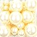 Koyal Wholesale 80 Piece Floating Pearl Beads Ivory in Transparent Water Gels, Wedding Floating Candle Centerpieces