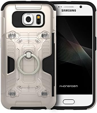 Phonefoam Fury 3 Cards Snap Ring Case for Samsung Galaxy S6 G920 (Champagne Gold)