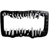 Creature Teeth License Plate Frame – 3D Horror Shark Car Accessories, Funny License Plate Frames for Cars Trucks SUV, Durable PVC Cool Goth Style Automotive Decor