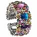 PammyJ Multi Colored Flower Hinged Bangle Bracelet