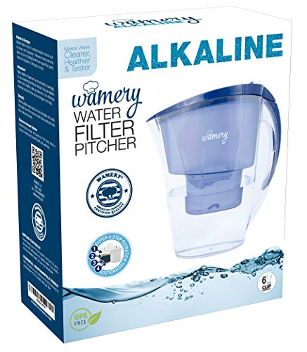 Wamery Certified Alkaline Water Filtration Pitcher, Slim Design Filtration System, 6 Cup 1.5 Liter Purifier Jug, Removes Chloride, Lead, Fluoride, Arsenic, Pollutants. The Natural Weight Loss Solution - Thumbnail 7