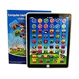 Keklle Kids Children Mini Imitative iPad Toy Intelligent Early Educational Learning Playing Tablet Toys Christmas Birthday Gift for Girls Boys Baby Letter Number Alphabet Learning Machine (Blue)