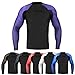 Sanabul Essential Long Sleeve Compression Training Rash Guard for MMA BJJ Wrestling Grappling and No Gi Jiu Jitsu Rashguard - Purple, Large