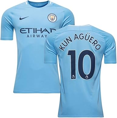 Amazon Com Kun Aguero 10 Manchester City Home 2017 2018 Soccer Jersey Mens Bue Color Size S Clothing