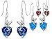 Star K Sterling Silver Hanging Hook Heart Earrings