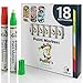 Paint Markers with Chisel Tip Fine Control - Imported from Japan, Precision Paint Pen for Rock Painting - Glass & Mug Permament Oil Based 18-Pack Multi Color