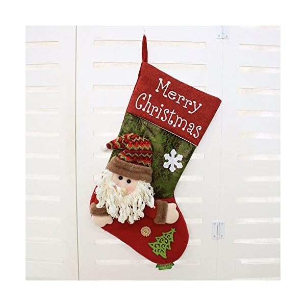 Disumos Christmas Stocking, Set of 2 Large Xmas Stockings Christmas Party Decorations Bags Socks Santa Reindeer Snowman… - Image 7