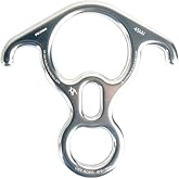 Fusion Climb Kura Steel Rescue Figure 8 Descender with Ears, 50kN, Silver | Carbon steel figure 8 with extended ears Large 6.7 x 6.7 in terminal-style profile 50 kN minimum breaking strength