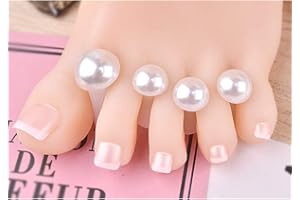 AISIBO Toe Separator for Nail Polish Pedicure, Silicone Toe Spacers for Feet, 8pcs Spacers, Stretchers, Spreaders, Polish Guards(Pearl)