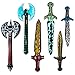 Inflatable Pretend Play Pirate Swords Axe for Boys Halloween Party Supplies Set of 6