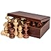 Staunton No. 7 Tournament Handcrafted Felt Bottom Chess Pieces - Wooden Storage Box Included