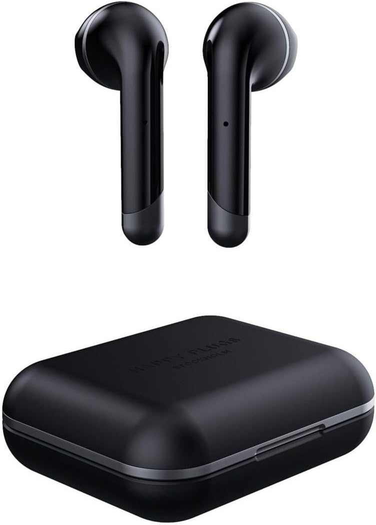 Happy Plugs | AIR 1 Truewireless In-ear Headphones | Bluetooth | 14 Hours Battery | Black