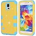Galaxy S5 Case, KAMII 3 Layers Verge Hybrid Soft Silicone Hard Plastic Triple Quakeproof Drop Resistance Protective Case Cover for Samsung Galaxy S5 (Yellow Blue)