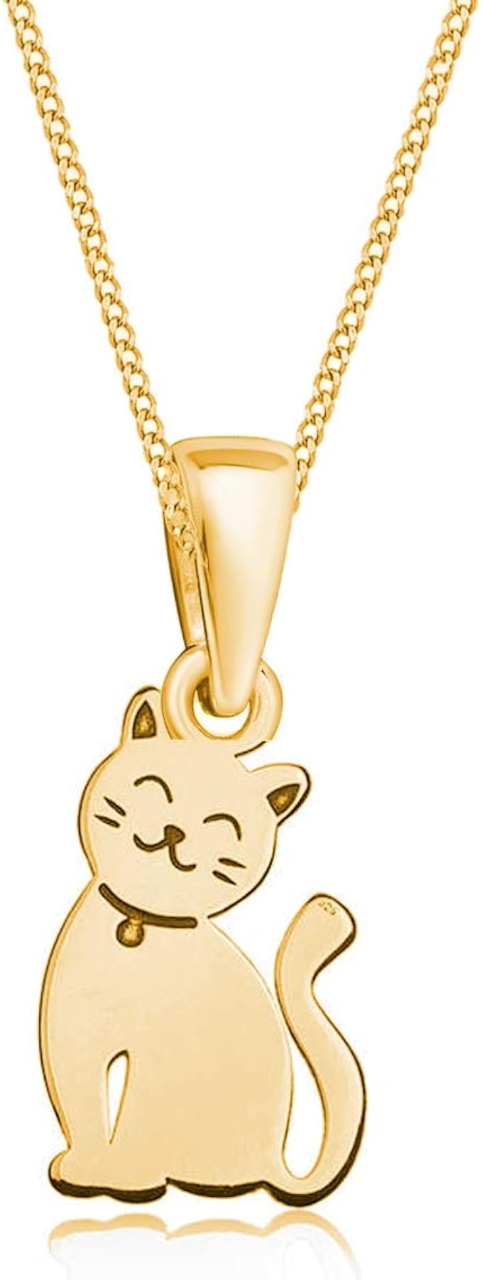 Pendant with Necklace Cat 925 Real Silver Cat Chain for Girls Children