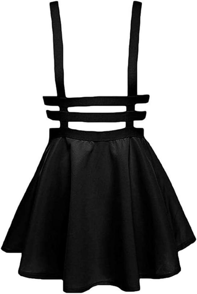 Womens Pleated Short Braces Skirt