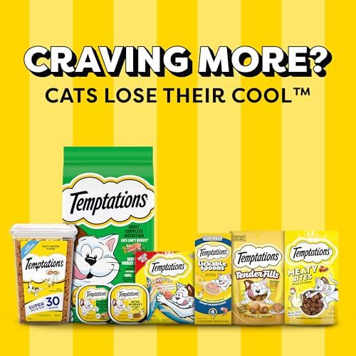 TEMPTATIONS CAT TREATS, CLASSIC CRUNCHY AND SOFT CAT TREATS, CATNIP FEVER FLAVOR, CATNIP TREATS, 16 OZ. TUB