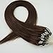 16″ 40g 100s Micro Ring Loop 100% Human Hair Extensions Natural Soft Real Beauty Straight Hair Gift 100strands in one pack, (color #02 Dark Brown)thumb 1
