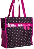 J Garden Polka Dot Print Collection Canvas Travel Tote Bag with Coin Purse 12-inch