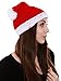 Simplicity Warm Winter Christmas Costume Knit Santa Hat with Beard set, Red