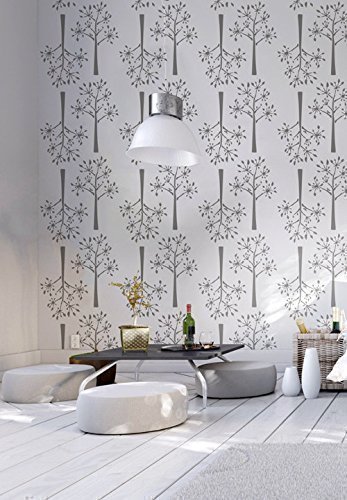 Dill Wall Stencil for Painting - Expedited 3 days Delivery - Tree Wall Accent - Reusable Template - Large Mylar Washable Plastic - Repeatable Pattern for Wall DÃ©cor
