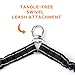 Double Dog Leash for Two Dogs - No Tangle, Comfortable Shock Absorbing Reflective Bungee Leash