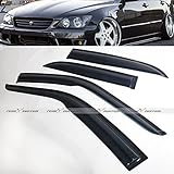Remix Custom Mugen Style Door Window Visors Rain Deflector Rain Guard Compatible with 2001-2005 Lexus IS300