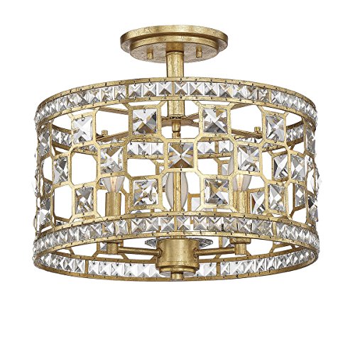 Savoy House 6-842-3-33 Clarion 3-Light Crystal Semi-Flush in Gold Bullion - Thumbnail 5
