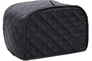 BETTERLEE 4 Slice Toaster Cover, Kitchen Small Appliance Cover Fingerprint and Greasy Protection, Machine Washable Polyester Toaster Dustproof Cover (Black)