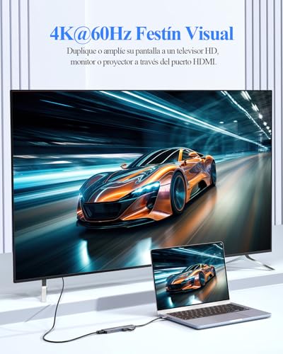 LENTION 6 in 1 USB C to HDMI Adapter 4K@60Hz, USB C Hub with USB-C Data Port, 3 USB 3.0, PD 100W, Compatible with MacBook Pro 2026-2016, New MacBook Neo, Surface, iPhone 17/16/15 Series(Grey)