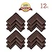 KINGLAKE® 12 Pcs Soft Thick Corner Guards,Table Furniture Baby Proofing Corner Guards Bumpers,Baby Safety Protectors,Furniture Corner Bumpers,Brown