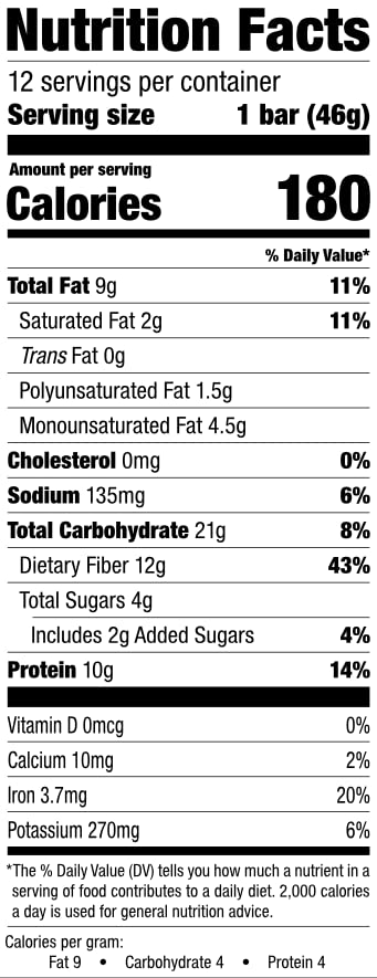 Raw Rev Glo Protein Bar Double Chocolate Brownie Batter, 12 Pack Packaging May Vary