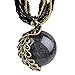 Jovivi Retro Bohemia Style Millet Chain Crystal Phoenix Peacock Pendant Necklace