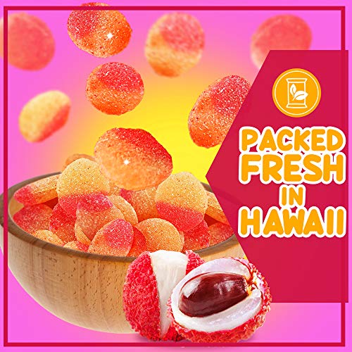 Asia Trans Lychee Gummies with Li Hing Mui Plum Powder | Hawaiian Favorite | Sweet & Sour Soft Gummy Candy