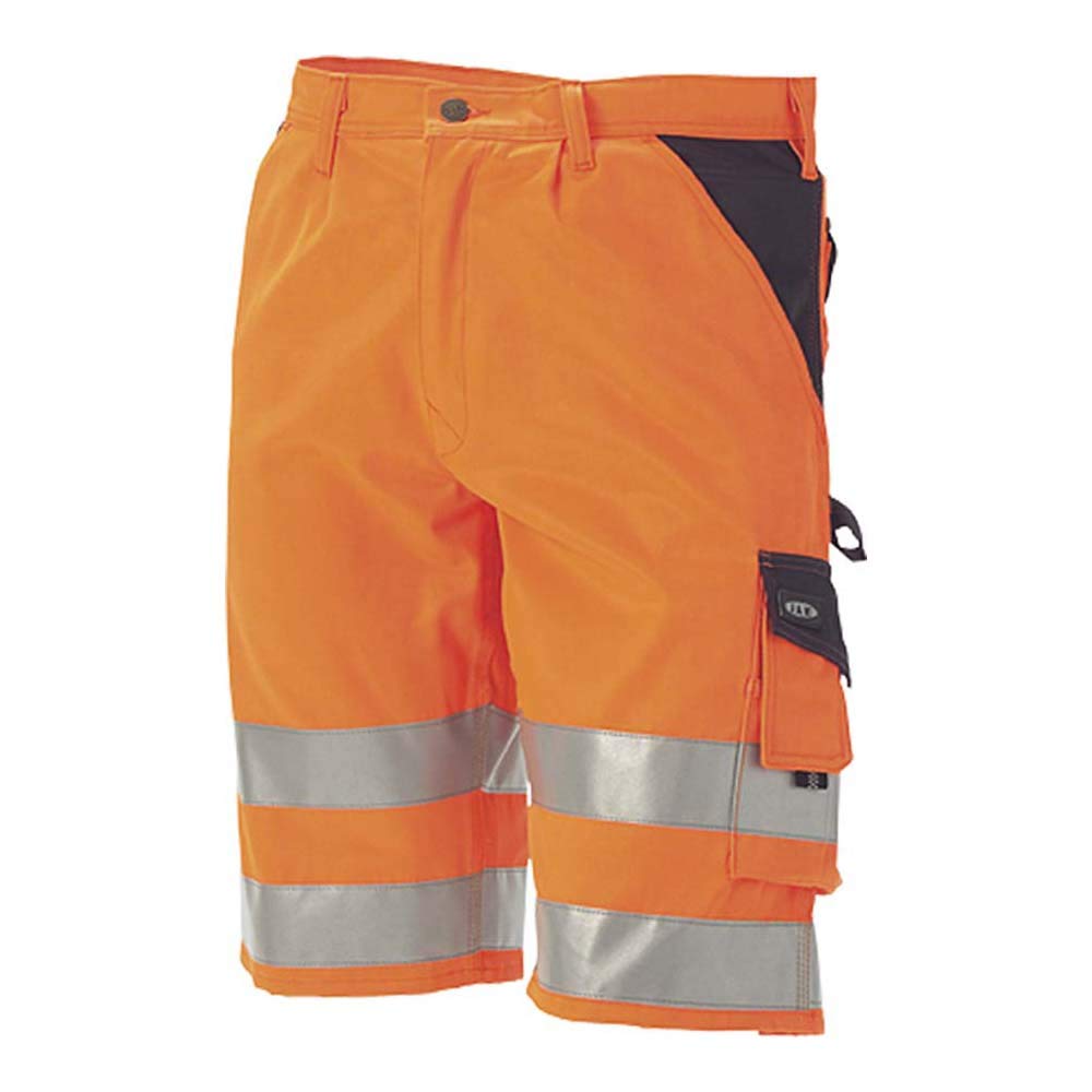 J.A.K. 1110910088 Series 11109 70% Polyester/30% Cotton Shorts, EN 20471, Class 1, Orange/Navy, 50 (35) Size