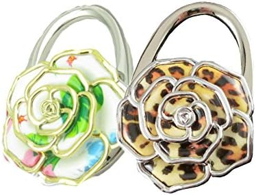 Ayygiftideas 2Pcs Rose Table Folding Handbag Hanger Holder Flower Hanger Hook (a)