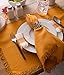 DII Everyday Collection, Fringed Solid Tabletop, Placemat Set, Pumpkin Spice, 6 Piece