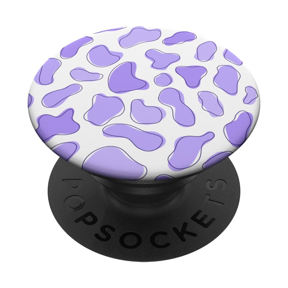 Cute Cow Print Pattern Pastel Purple Lavender Aesthetic PopSockets Swappable PopGrip