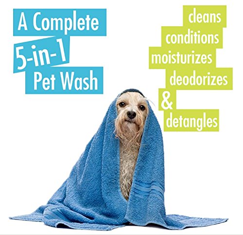 Natural Rapport Dog Shampoo & Conditioner - Complete 5-in-1 Natural Pet Wash - Cleans, Conditions, Deodorizes, Moisturizes & Detangles - Amazingly Fresh Scent that Wipes Out Wet Dog Odor