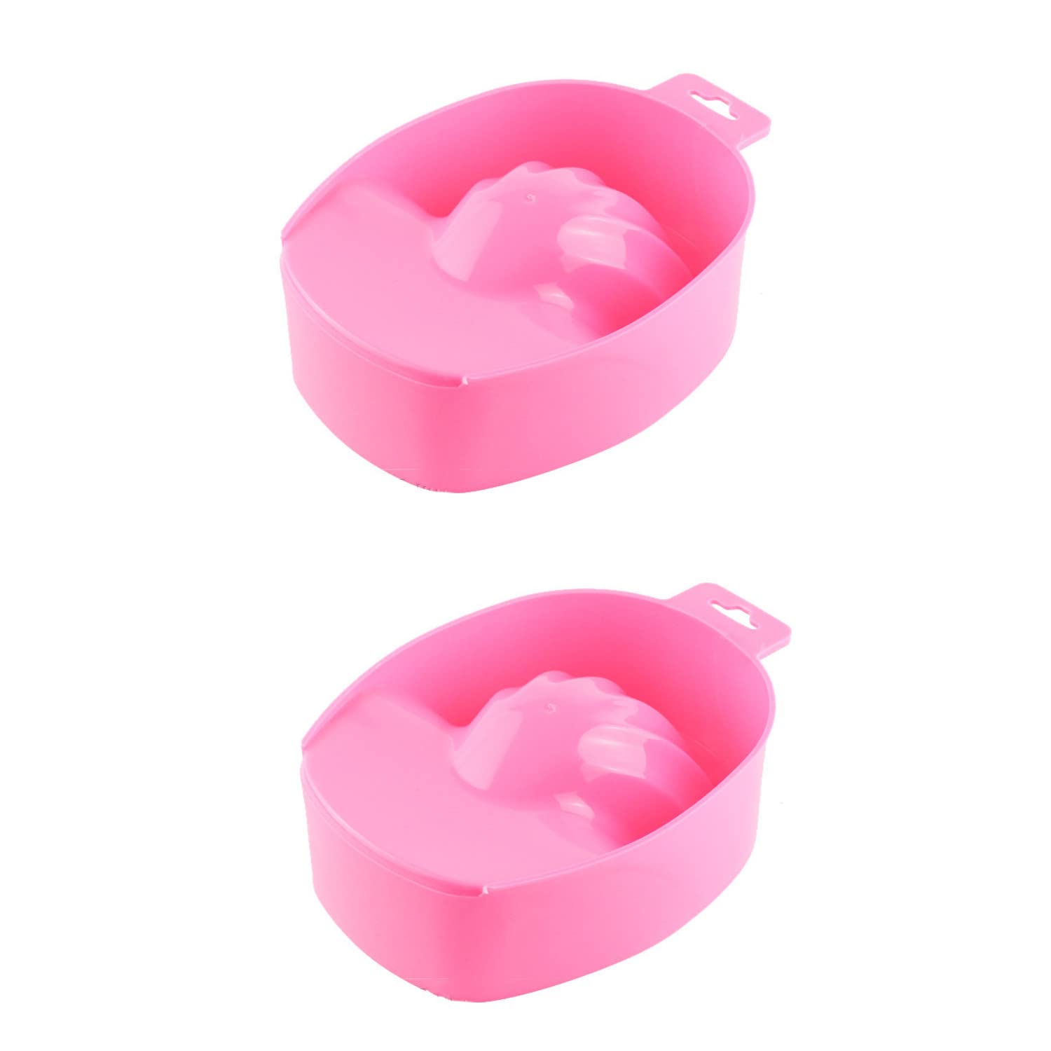 CONGGUAN 2 Pack Nail Soaking Bowl Set Heat-Resistant Gel Polish Remover Bowl with Non-Slip Base Ergonomic Design for Home Salon & Professional Use (Pink)